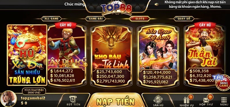 Game Slot Top88 Dinh Cao De Choi De Thang Nhat Hien Nay